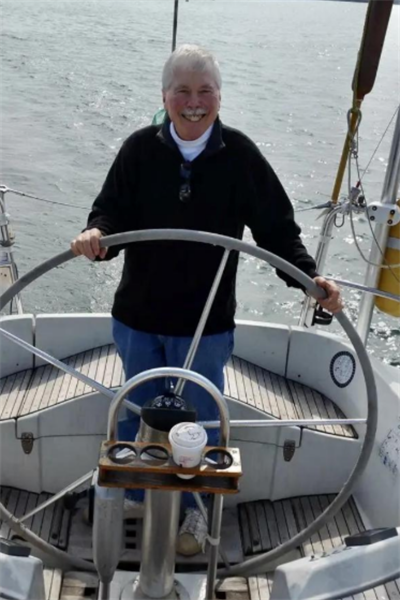 Richard A. Parent on a boat